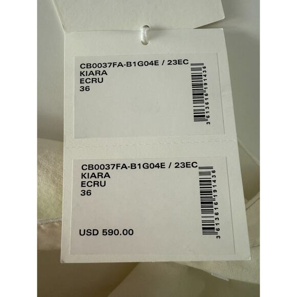 Isabel Marant Etoile Kiara Belted Cotton Poplin Romper Jumpsuit Ecru Sz 4 EU 36 - Picture 13 of 16